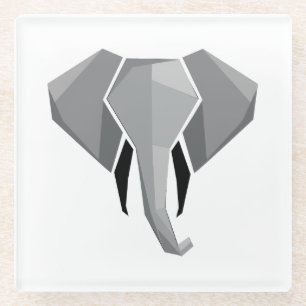 Geometrie Elephant Head Glasuntersetzer