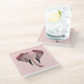 Geometrie Elephant Head Glasuntersetzer (Schrägansicht)