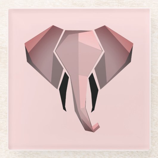 Geometrie Elephant Head Glasuntersetzer (Vorderseite)