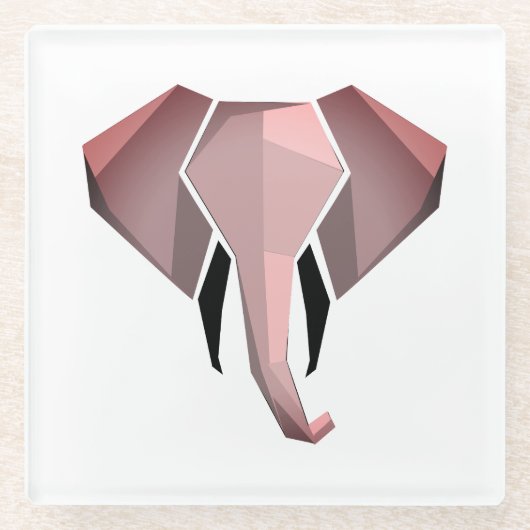Geometrie Elephant Head Glasuntersetzer (Vorderseite)