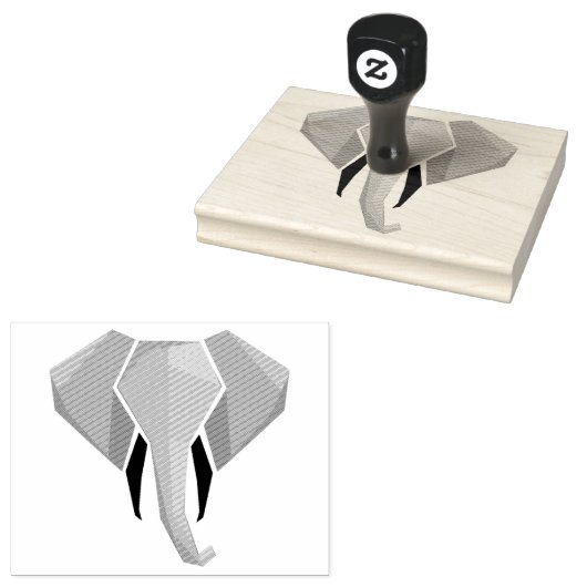 Geometrie Elephant Head Gummistempel (Stempel)