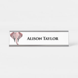 Geometrie Elephant Head Name Tellers Schreibtischnamensplakette
