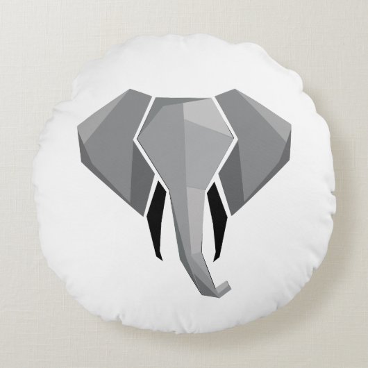 Geometrie Elephant Head Rundes Kissen (Vorderseite)