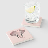 Geometrie Elephant Head Steinuntersetzer (Seitenansicht)