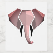 Geometrie Elephant Head Weinetikett (Einzelnes Label)