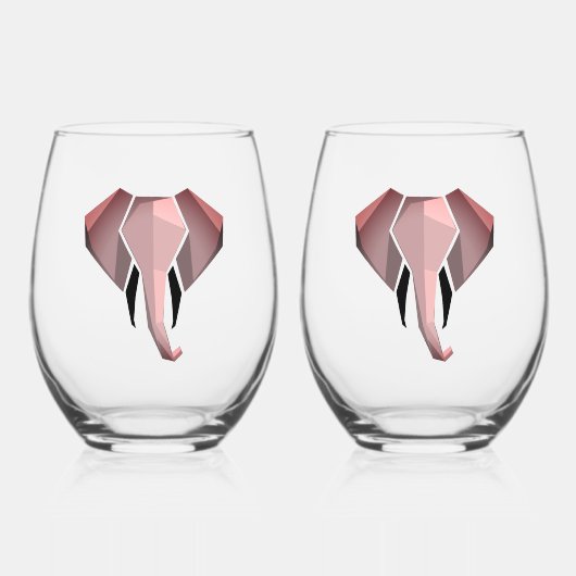 Geometrie Elephant Head Weinglas Ohne Stiel (Vorderseite)