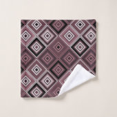 Geometrie ethnisches Patchwork braun burgunderrot  Badhandtuch Set (Waschlappen)