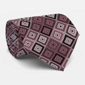Geometrie ethnisches Patchwork braun burgunderrot Krawatte (Gerollt)