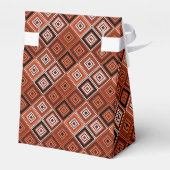 Geometrie ethnisches Patchwork braun orange Geschenkschachtel (Rückseite)