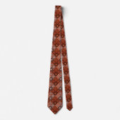 Geometrie ethnisches Patchwork braun orange Krawatte (Vorderseite)