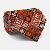 Geometrie ethnisches Patchwork braun orange Krawatte (Gerollt)