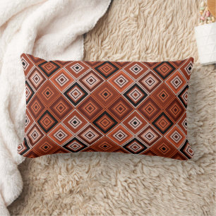 Geometrie Ethno-Patchwork braun orange  Lendenkissen