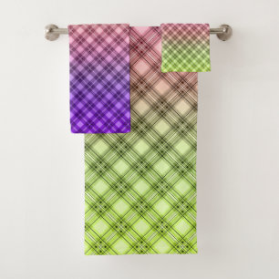 Geometrie, Farbverlauf, Ombre Badhandtuch Set