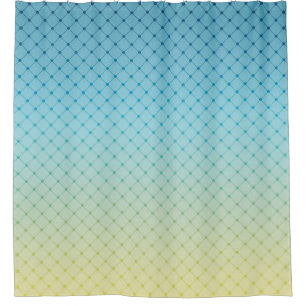 Geometrie, Farbverlauf, Ombre, farbig, blau und ge Duschvorhang