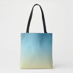 Geometrie, Farbverlauf, Ombre, farbig, blau und ge Tasche