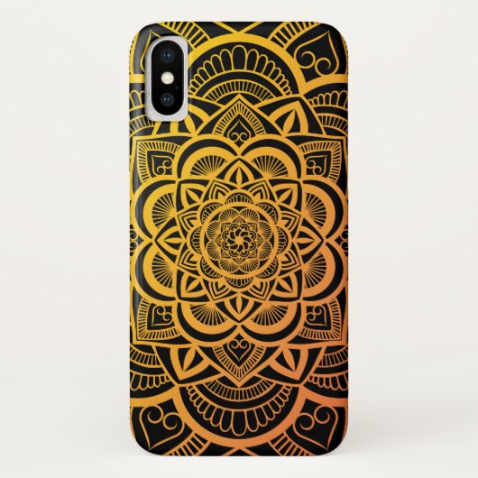 Geometrie Floral Mandala Gold Orange Gradient Case-Mate iPhone Hülle (Rückseite)