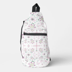 Geometrie Formen Hexagon White Crossbody Bag