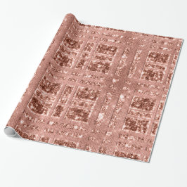 Geometrie Funkelnd Rose Gold Grily Copper Glitzer Geschenkpapier
