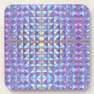 Geometrie für Gold, Blau und Lila Irideszierung 2 Getränkeuntersetzer