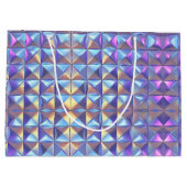 Geometrie für Gold, Blau und Lila Irideszierung 2 Große Geschenktüte (Rückseite)