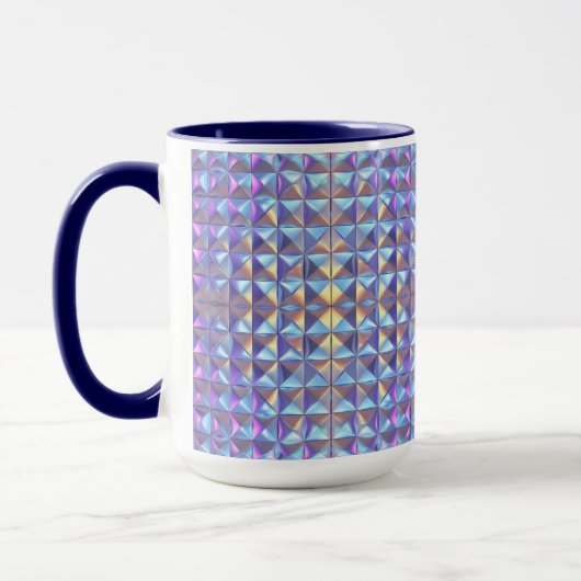 Geometrie für Gold, Blau und Lila Irideszierung 2 Tasse (Links)