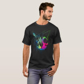 Geometrie-Gesichtskatze T-Shirt (Vorne ganz)