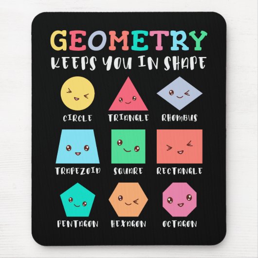 Geometrie hält fit, geometrische Formen Mousepad (Vorne)