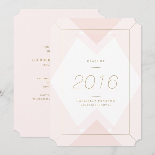 Geometrie im Abschluss mit Blush Einladung (Vorne/Hinten)