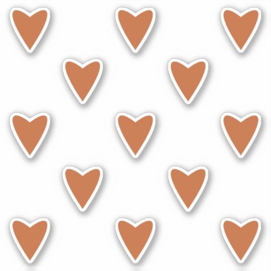 Geometrie in der Liebe - Ockerherzen in Rot - maßg Aufkleber (Vorderseite)
