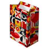 Geometrie in Farbe Mittlere Geschenktüte (Rückseite Schrägansicht)