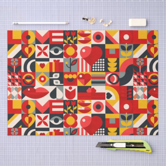 Geometrie in Farbe Seidenpapier (Handwerk)