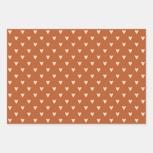 Geometrie in Liebe - Creme auf rotem Ocker - Muste Geschenkpapier Set (Vorderseite 3)