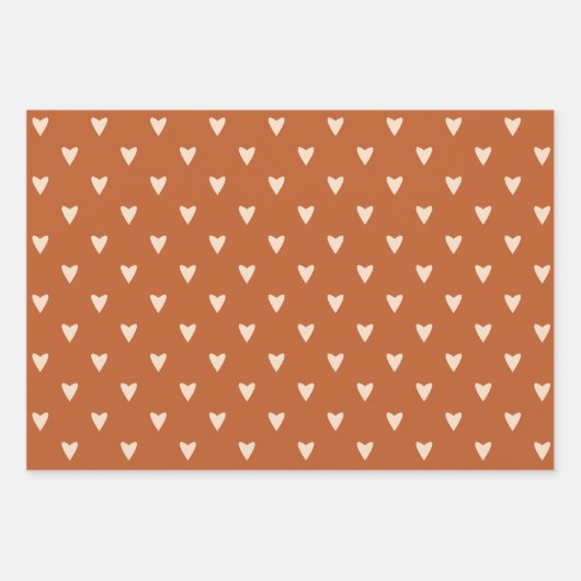 Geometrie in Liebe - Creme auf rotem Ocker - Muste Geschenkpapier Set (Vorderseite 2)