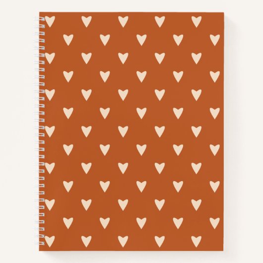 Geometrie in Liebe - Creme auf rotem Ocker - Muste Notizblock (Vorderseite)