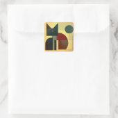 Geometrie Katze Quadratischer Aufkleber (Tasche)