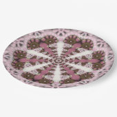Geometrie Land Earth Pink Mandala Pappteller (Schrägansicht)