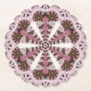 Geometrie Land Earth Pink Mandala Untersetzer