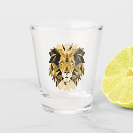 Geometrie Löwenkopf braun Schnapsglas (Vorderseite)