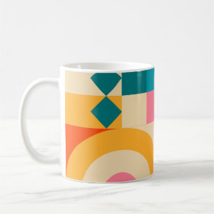Geometrie-Minimalistisch: Vintages Illustrationspa Kaffeetasse
