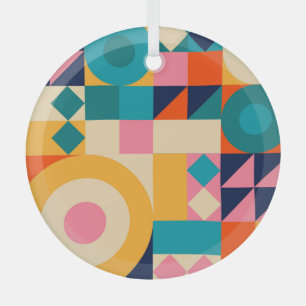Geometrie-Minimalistisch: Vintages Illustrationspa Ornament Aus Glas