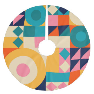 Geometrie-Minimalistisch: Vintages Illustrationspa Polyester Weihnachtsbaumdecke