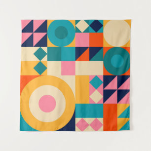 Geometrie-Minimalistisch: Vintages Illustrationspa Wandteppich
