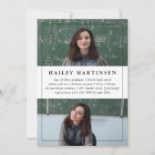 Geometrie mit Frame Two Foto Graduation Party Einladung (Vorderseite)