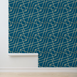 Geometrie Moderne Klasse Chic Deko Gold & Türkis Tapete