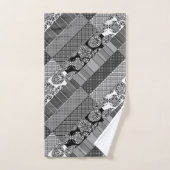 Geometrie, Muster, Schwarz und Weiß Badhandtuch Set (Handtuch)