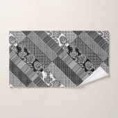 Geometrie, Muster, Schwarz und Weiß Badhandtuch Set (Handtuch)