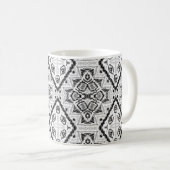 Geometrie , Muster , Schwarz und Weiß Kaffeetasse (VorderseiteRechts)