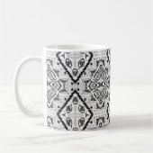 Geometrie , Muster , Schwarz und Weiß Kaffeetasse (Links)