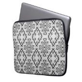 Geometrie , Muster , Schwarz und Weiß Laptopschutzhülle (Vorderseite Links)