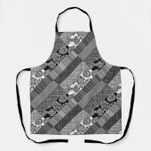 Geometrie, Muster, Schwarz und Weiß Schürze (Vorderseite)